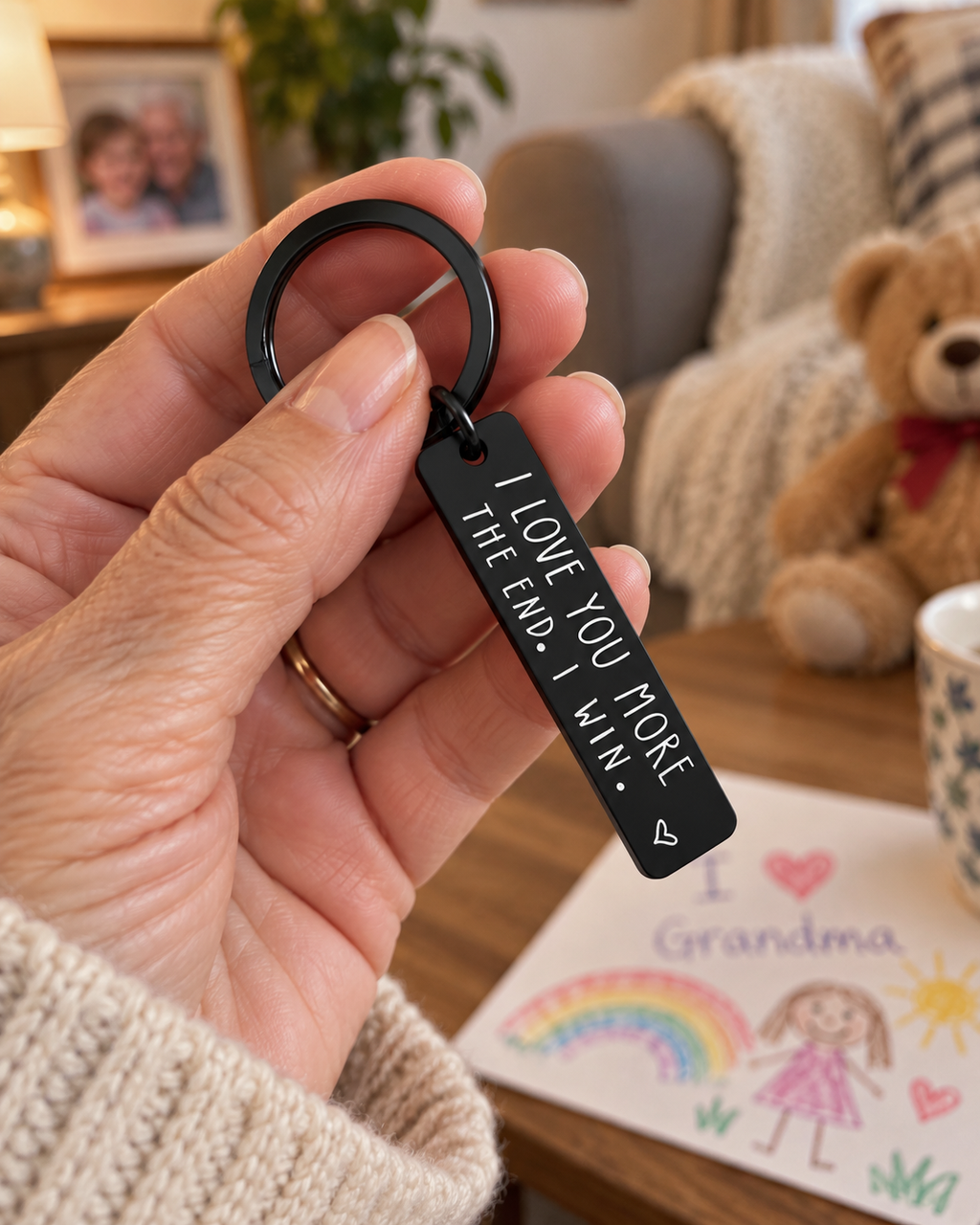 I love you more the end, i win - Keychain for Couples