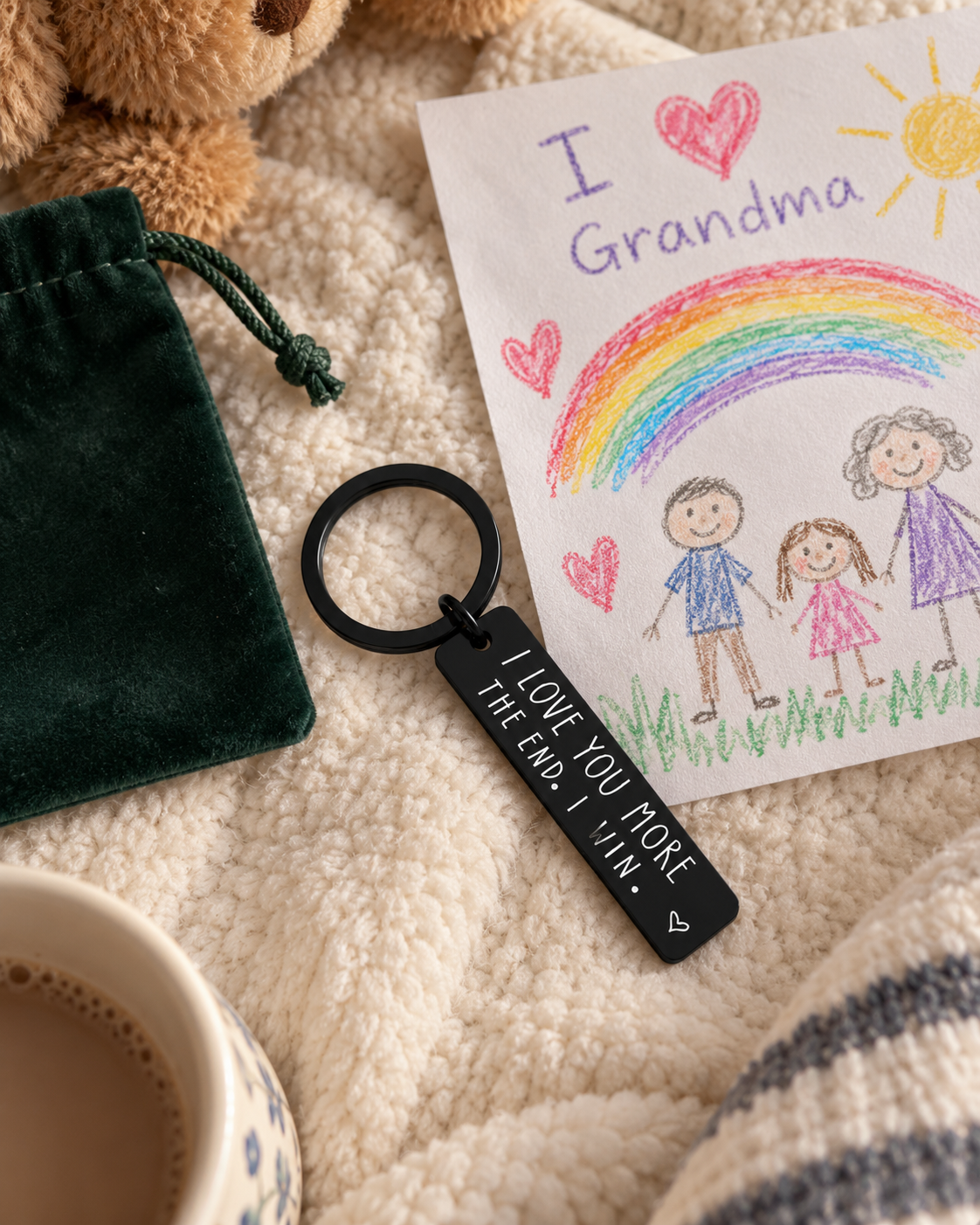 I love you more the end, i win - Keychain for Couples