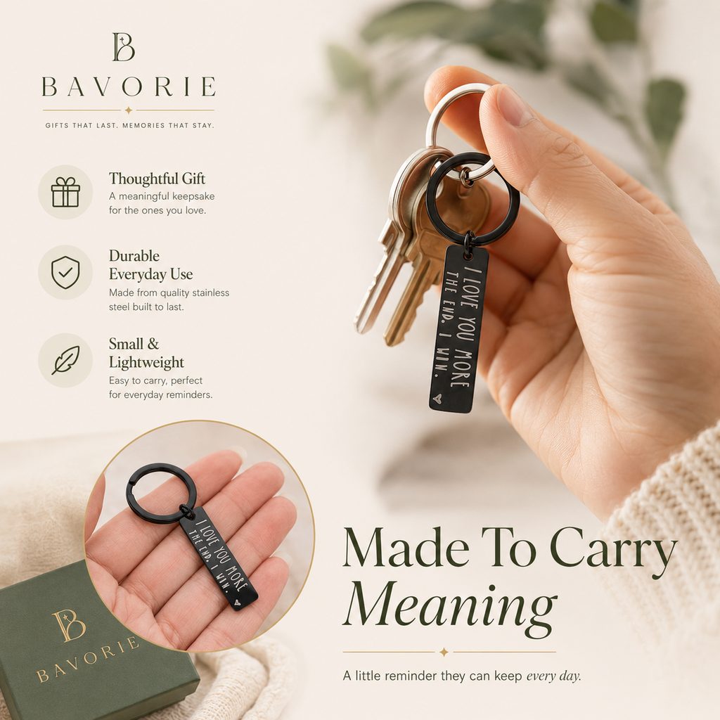 I love you more the end, i win - Keychain for Couples