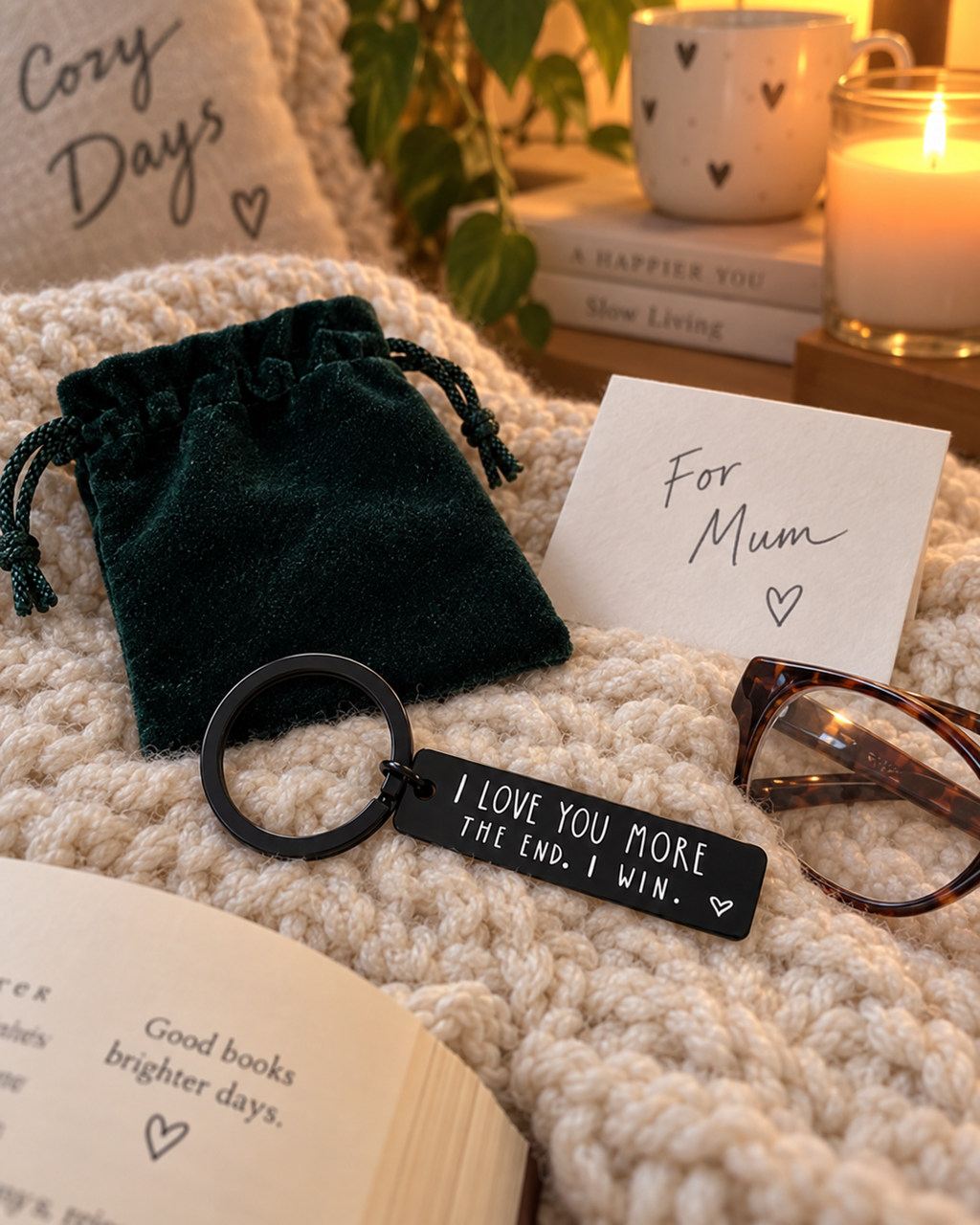 I love you more the end, i win - Keychain for Couples